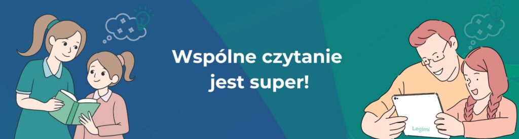 baner z infografiką, "wspólne czytanie jest super!"